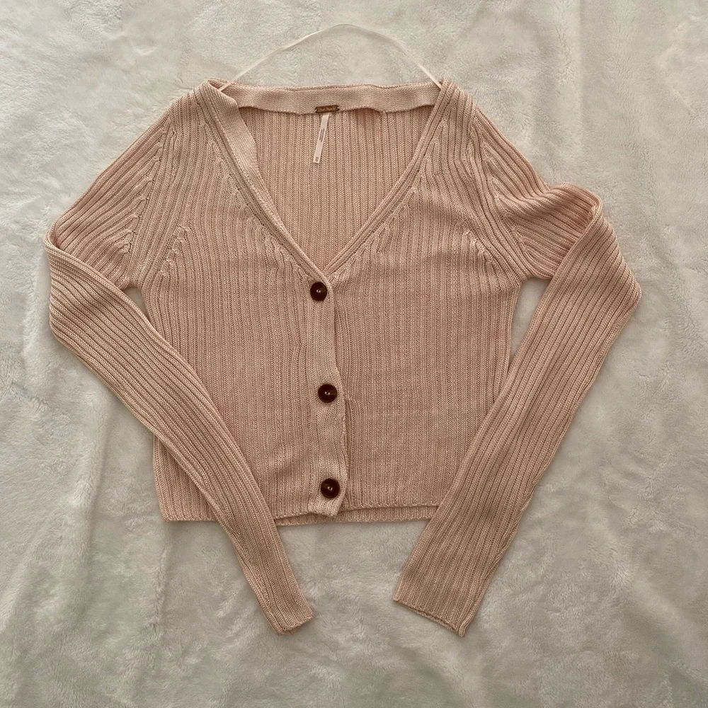 Free People Game On Ribbed Cardigan Size XS Boho Casual Beachy